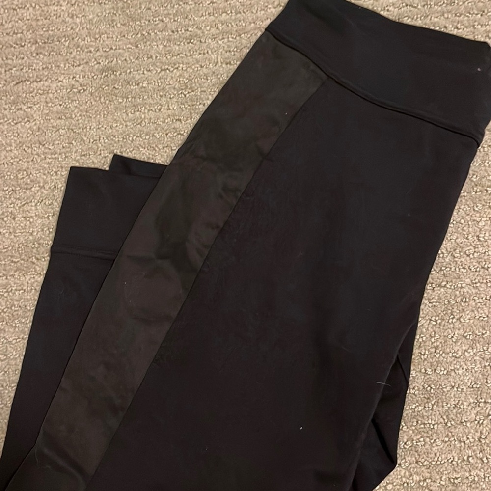 Free people pants with suede side detail